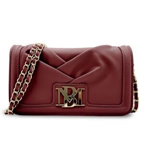 NWT $129 MSRP Badgley Mischka‎ Small Pleated Crossbody bag chain Strap Wedding